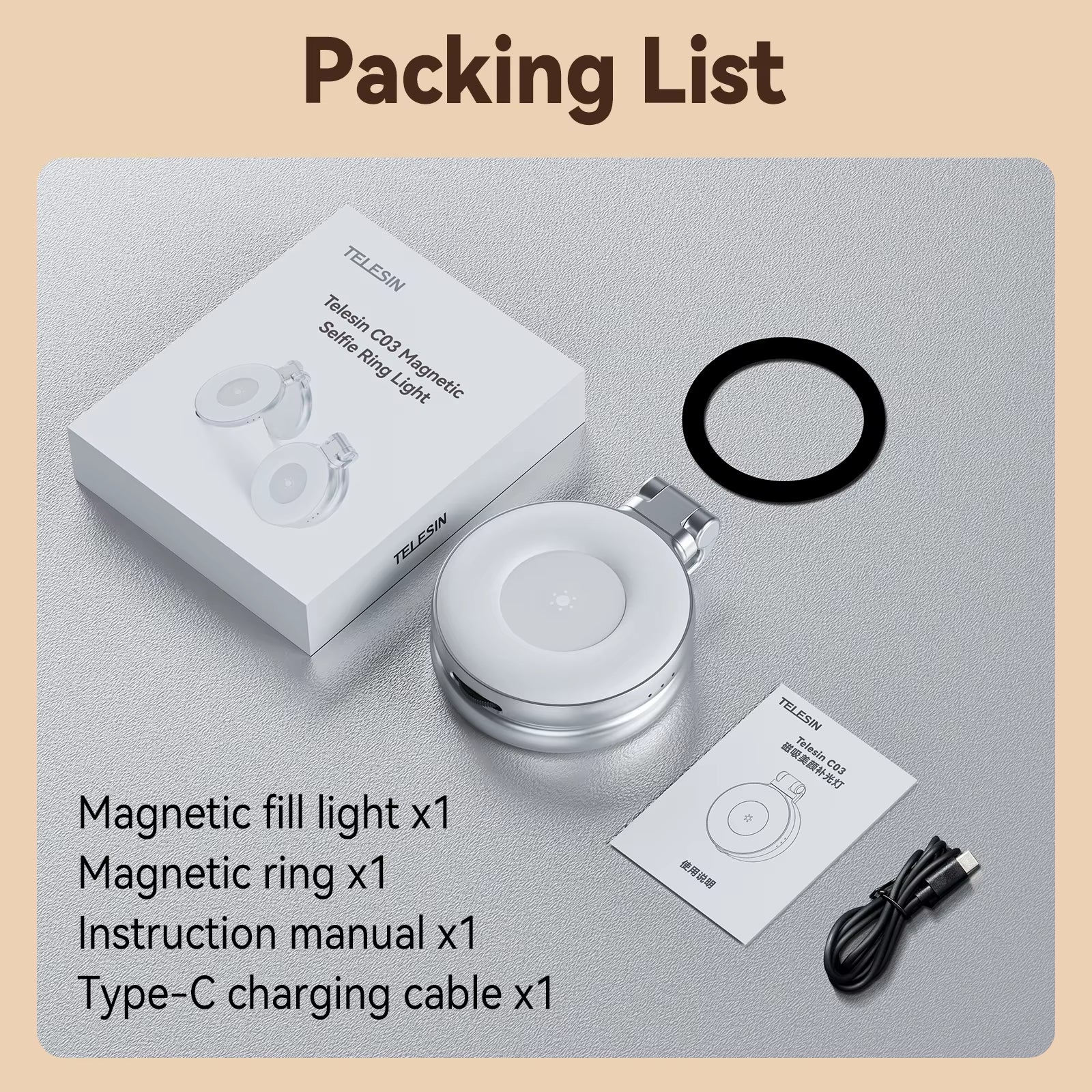 Magnetic Fill Light Mini Selfie Light 3 Modes Adjustable Brightness for Smartphone Iphone XIAOMI HUAWEI SAMSUNG Phone